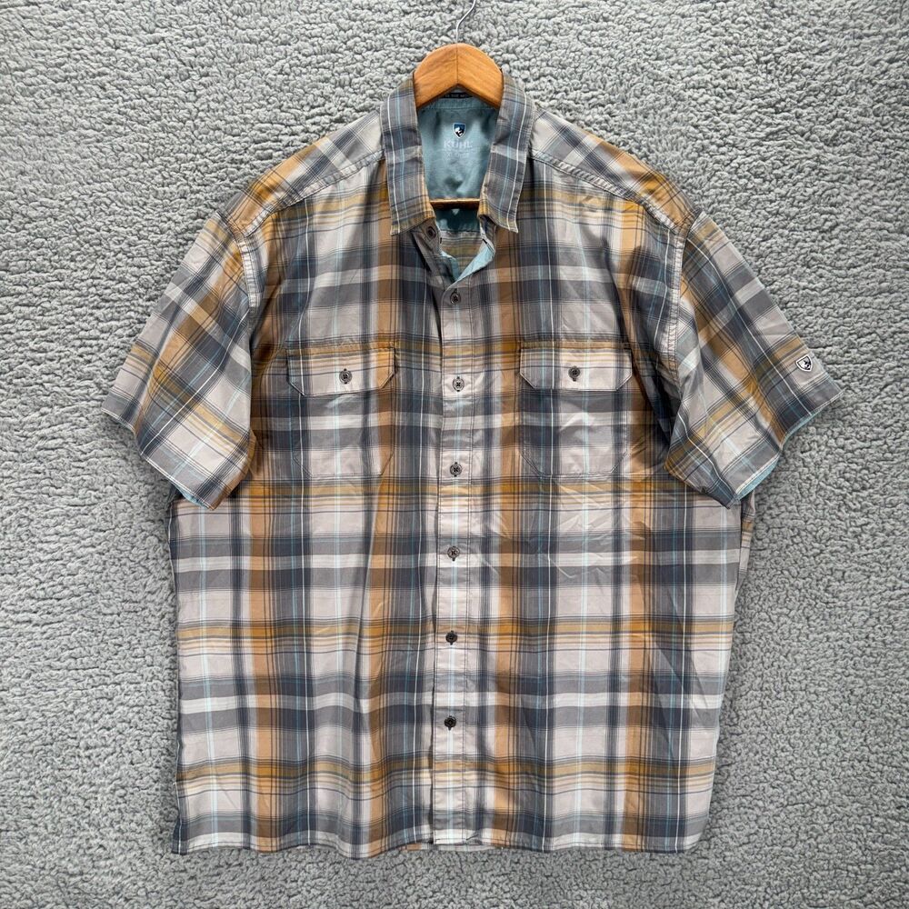 Kuhl Response Shirt XL Plaid Short Sleeve Hiking Outdoor